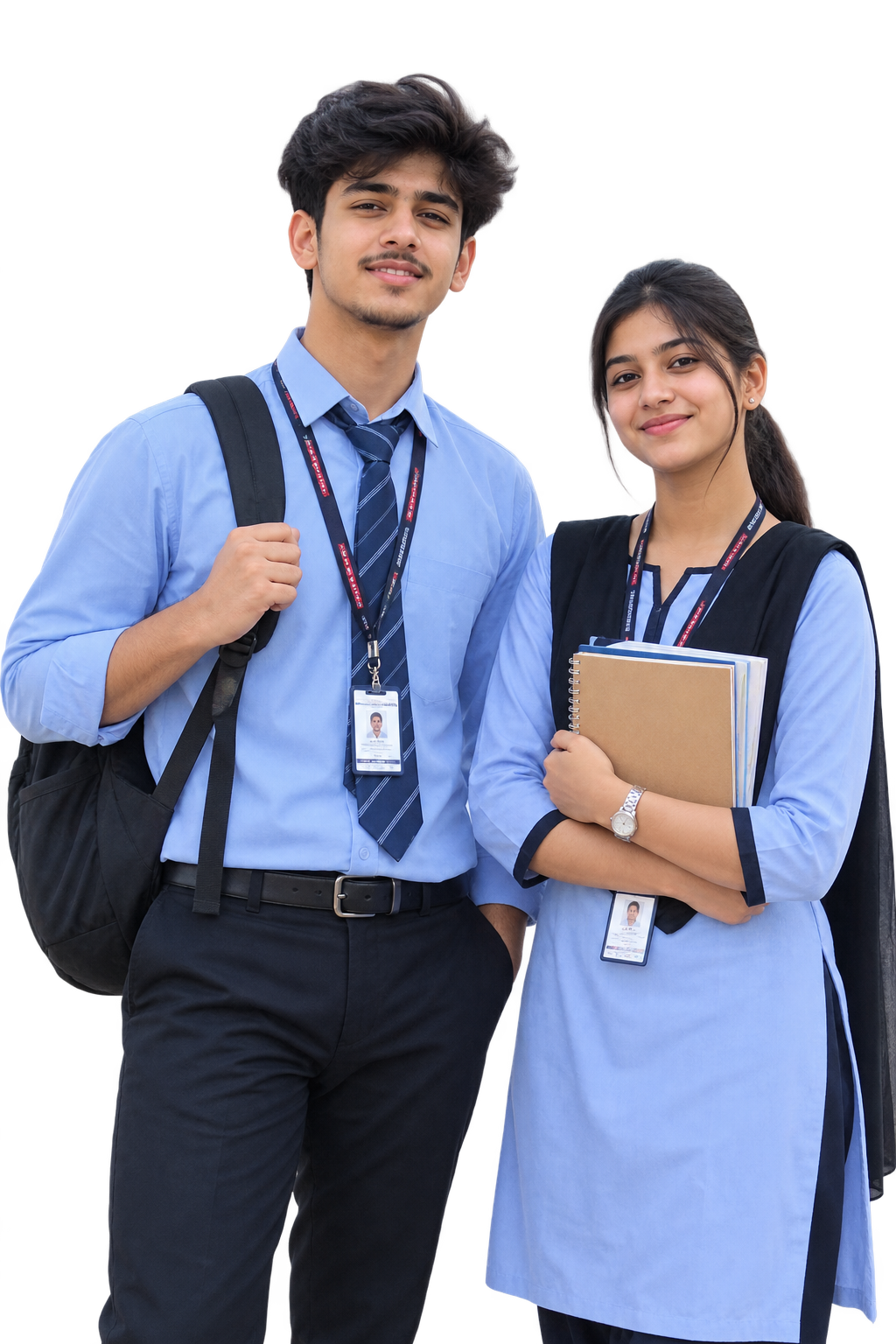Two Adyant students in school uniform